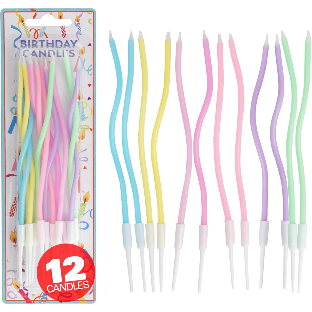 Candle Supplies Usa - Rainbow Spiral Birthday Cake Candles Set
