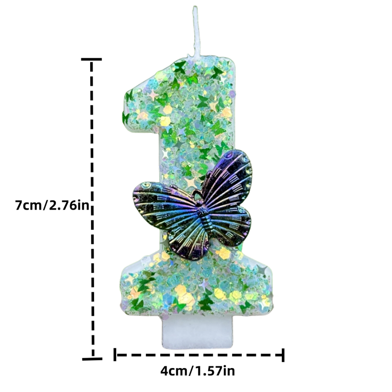 1Pc Green Sequins Number 0-9 B - Candle Supplies Usa 评论和价格